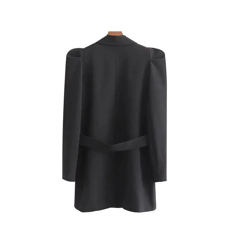Stilla | Stilig Vintage Lang Blazer Dame - Vintage - Ensfarvet