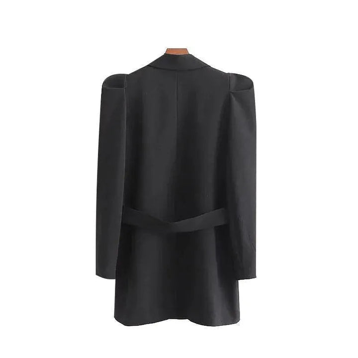 Stilla | Stilig Vintage Lang Blazer Dame - Vintage - Ensfarvet