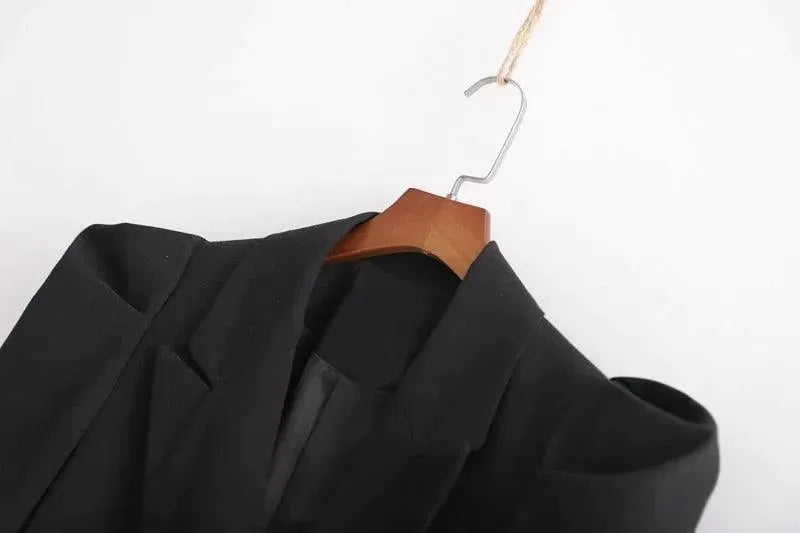 Stilla | Stilig Vintage Lang Blazer Dame - Vintage - Ensfarvet