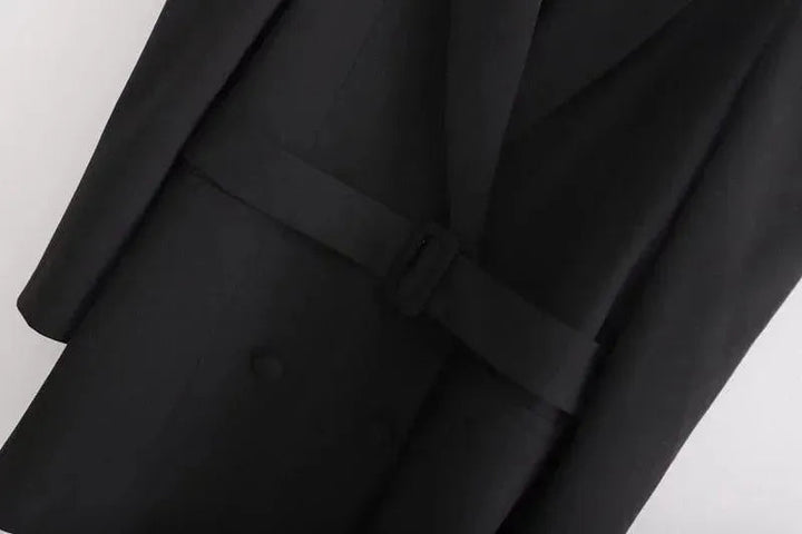 Stilla | Stilig Vintage Lang Blazer Dame - Vintage - Ensfarvet