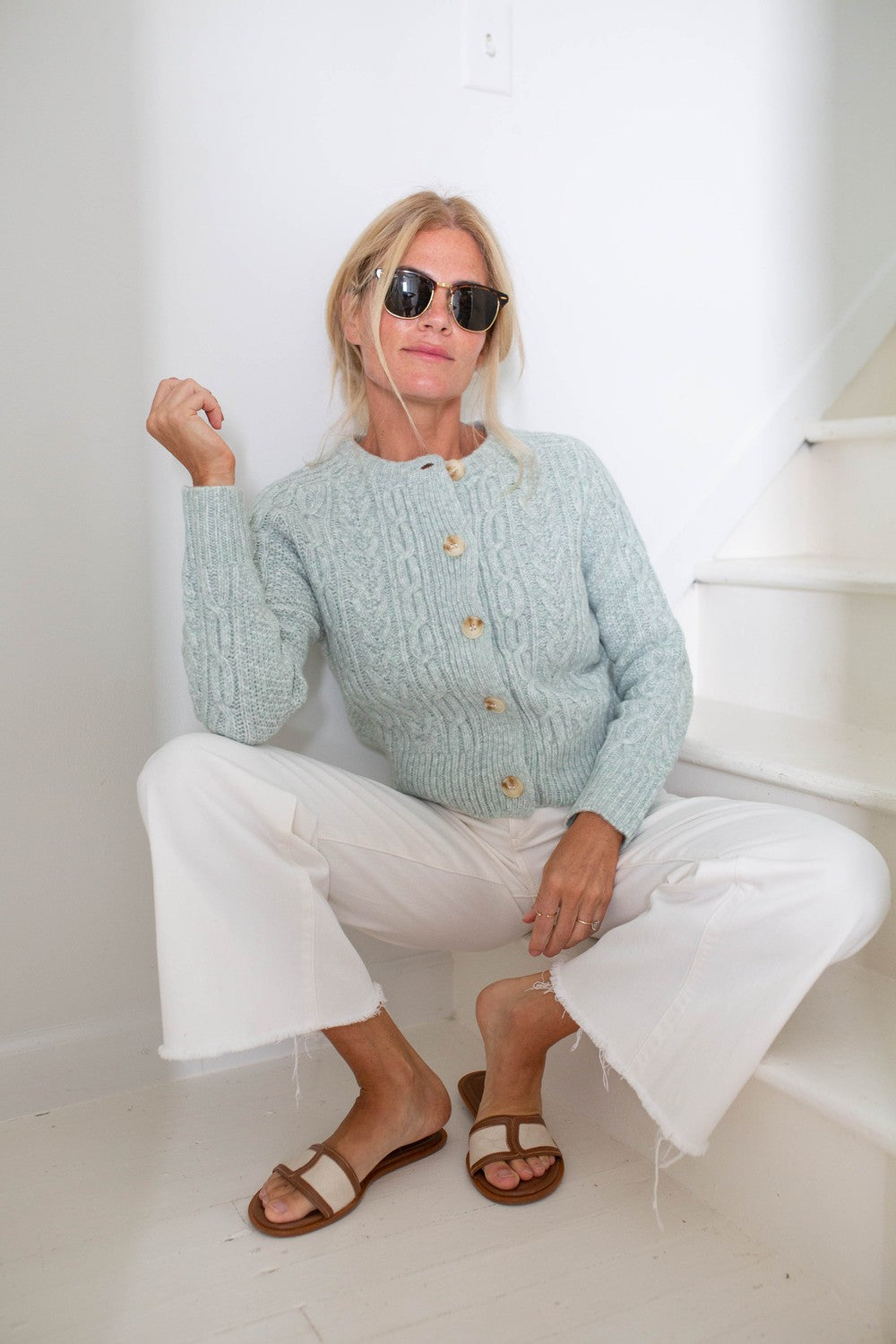 Stilla | Enkel Og Frisk Blå Langærmet Sweater