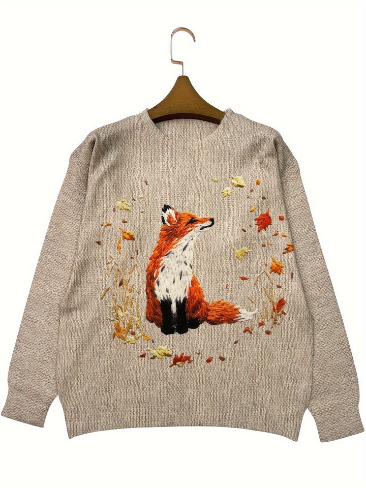 Stilla | Trendy Ræve Tryk Pullover