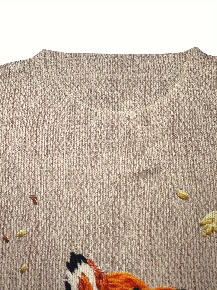 Stilla | Trendy Ræve Tryk Pullover
