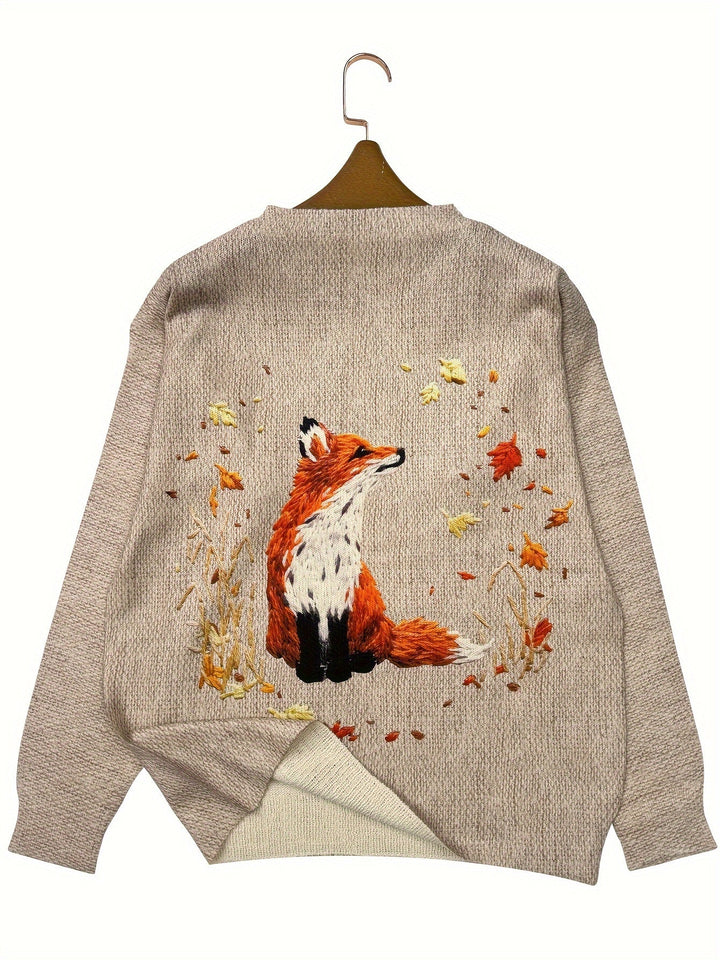 Stilla | Trendy Ræve Tryk Pullover