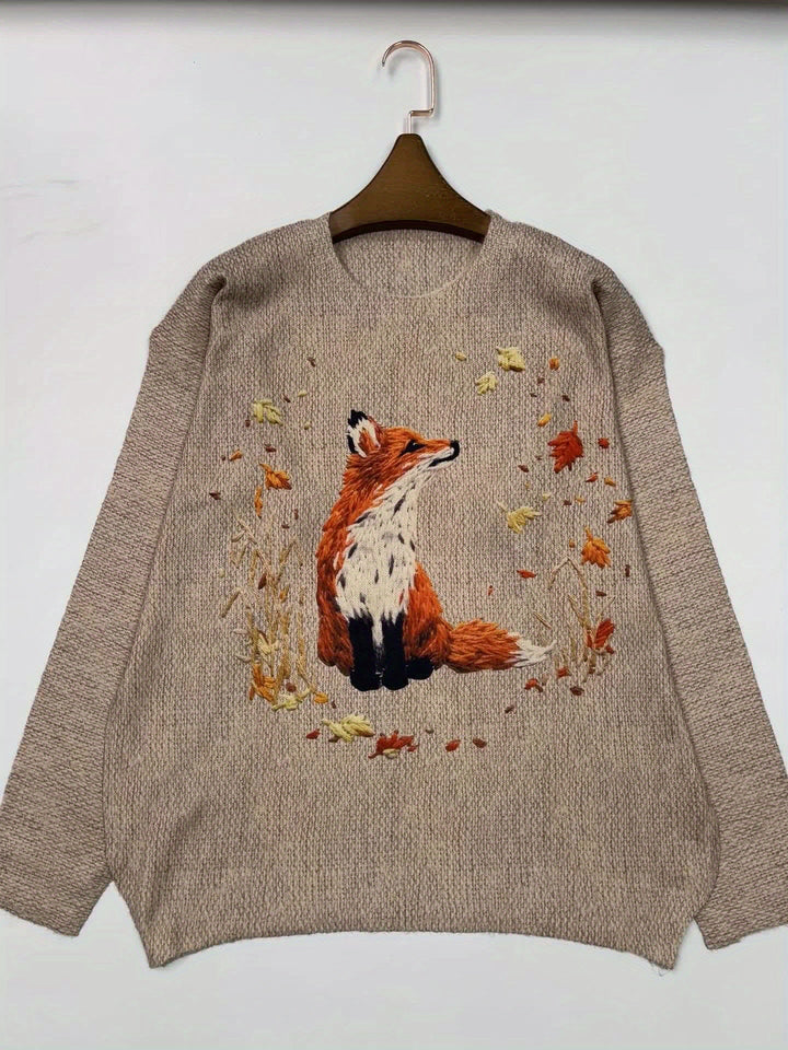 Stilla | Trendy Ræve Tryk Pullover