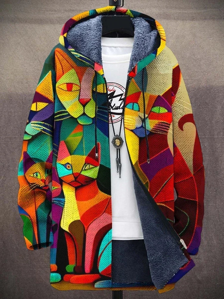 Stilla | Trendy damejakke med kunstnerisk print