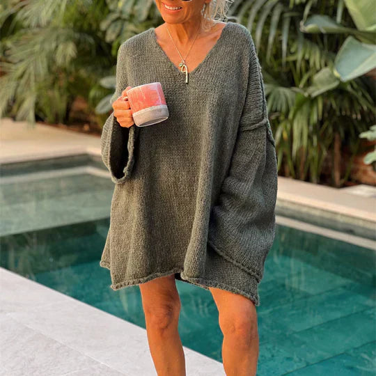 Stilla | Trendy Dame V-Udskæring Sweater