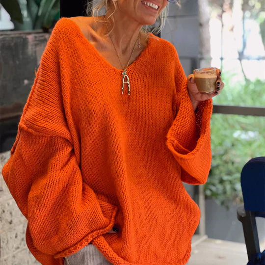 Stilla | Trendy Dame V-Udskæring Sweater