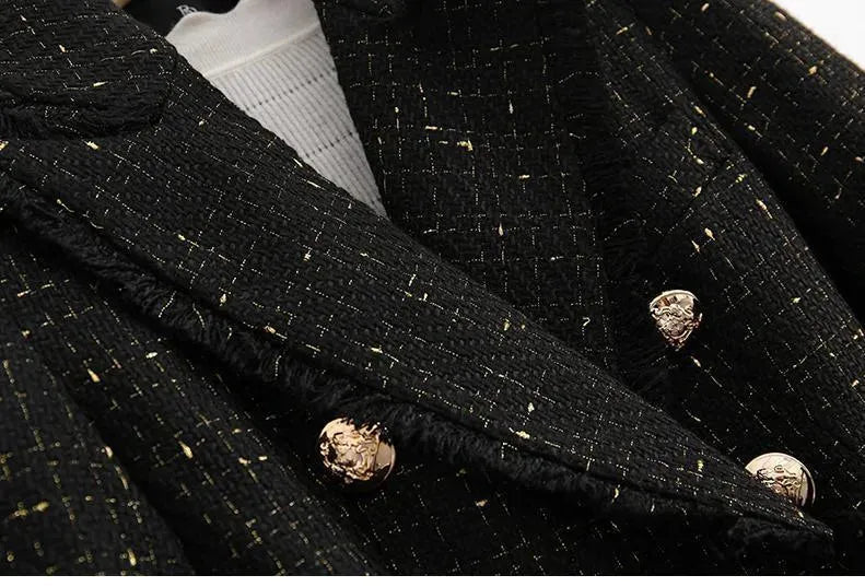 Stilla | Tweed Blazer Dame - Ensfarvet - Løs pasform