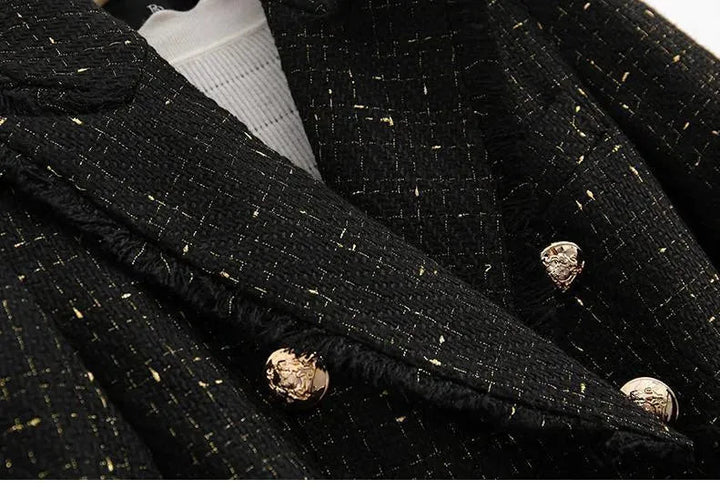 Stilla | Tweed Blazer Dame - Ensfarvet - Løs pasform