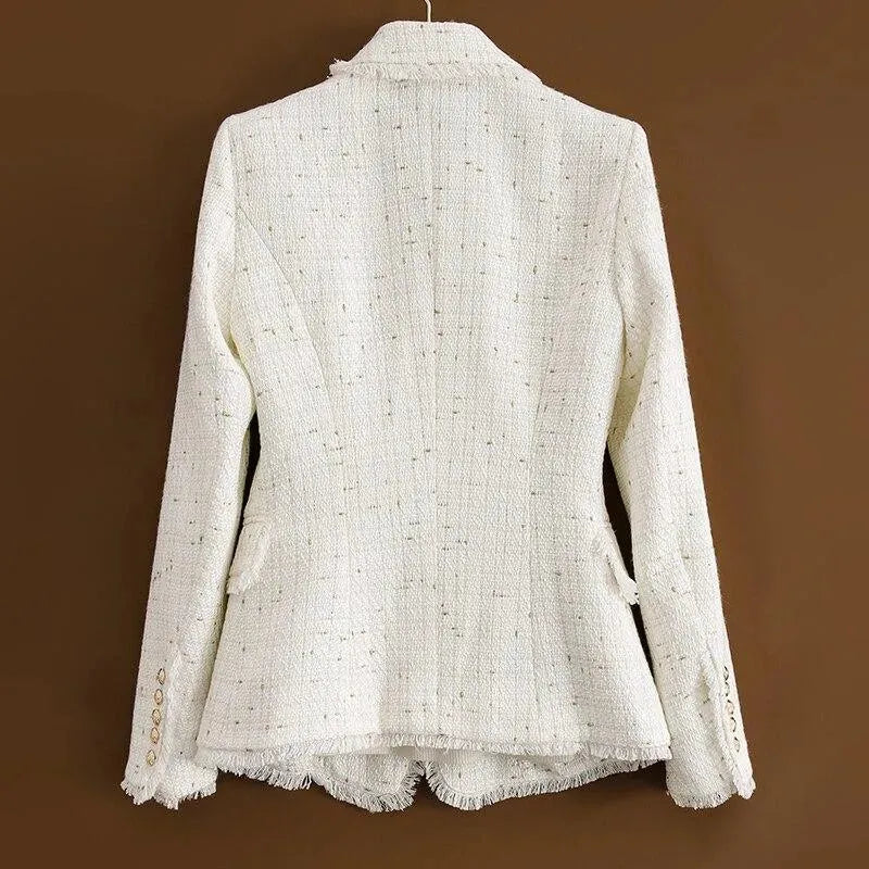Stilla | Tweed Blazer Dame - Ensfarvet - Løs pasform