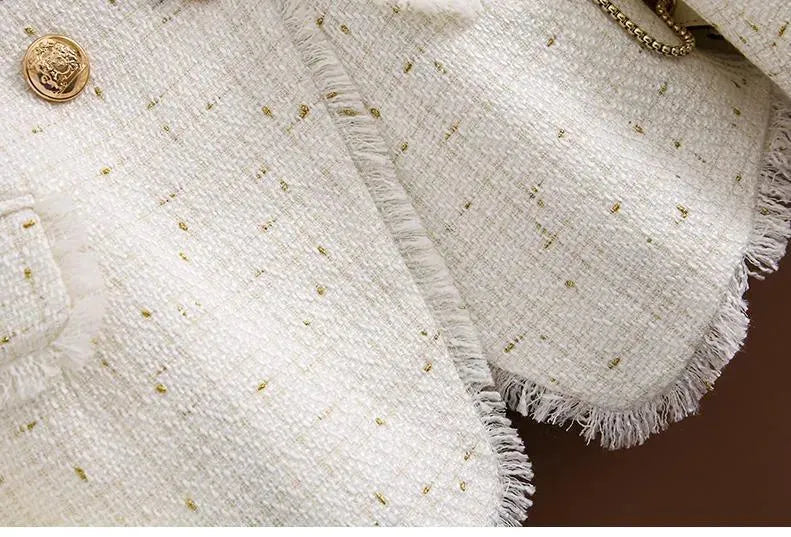 Stilla | Tweed Blazer Dame - Ensfarvet - Løs pasform