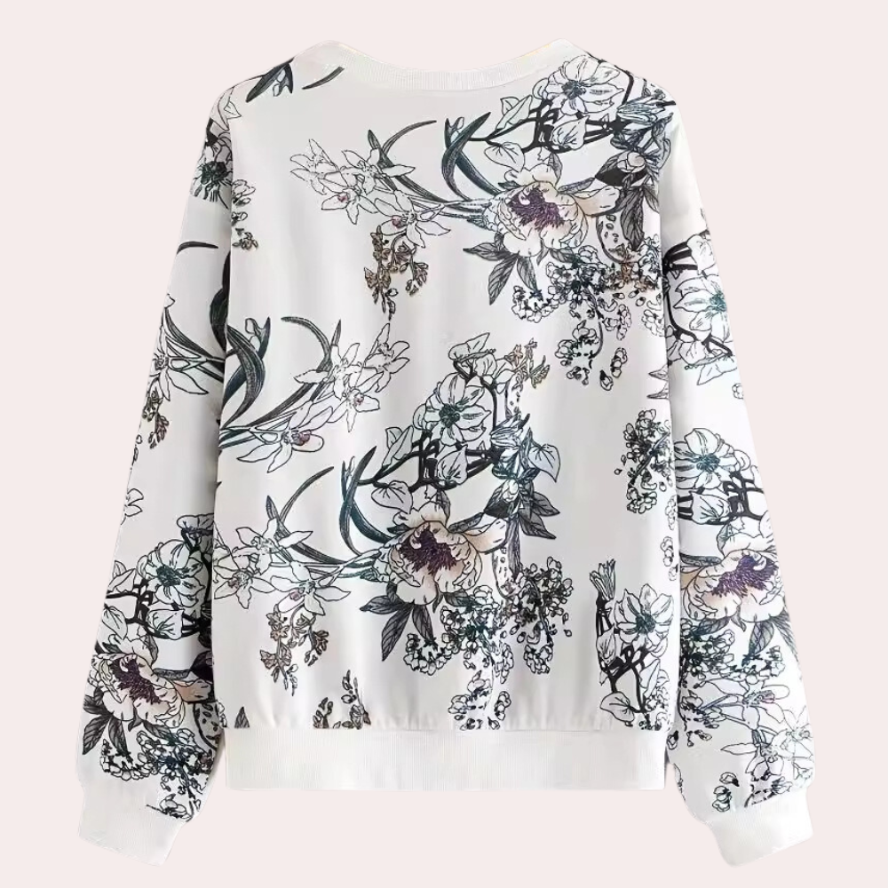 Stilla | Klassisk Blomstret Striktrøje til Kvinder