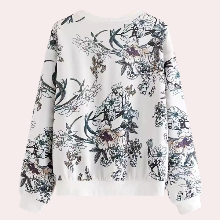 Stilla | Klassisk Blomstret Striktrøje til Kvinder