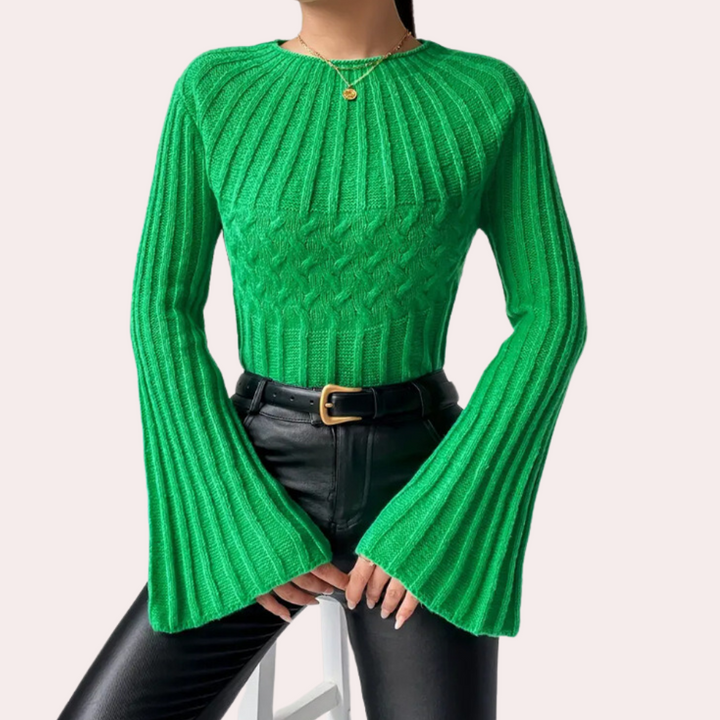 Stilla | Smuk Sweater med Flared Ærmer til Dame