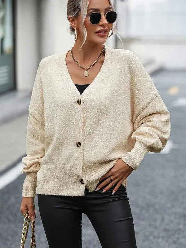 Stilla | Udsnit Knap Kvinder Strikjakke Pullover