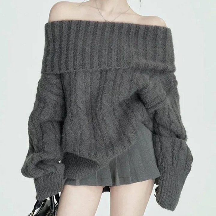 Stilla | Løs Sweater med Bare Skuldre til Damer