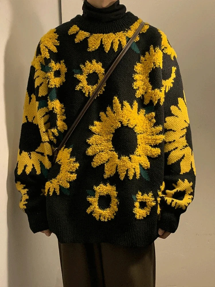 Stilla | Størrelse Pullover med Solsikke Tryk