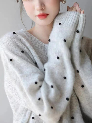 Stilla | Damen Strikpullover Med Sædede Punkter Detaljer