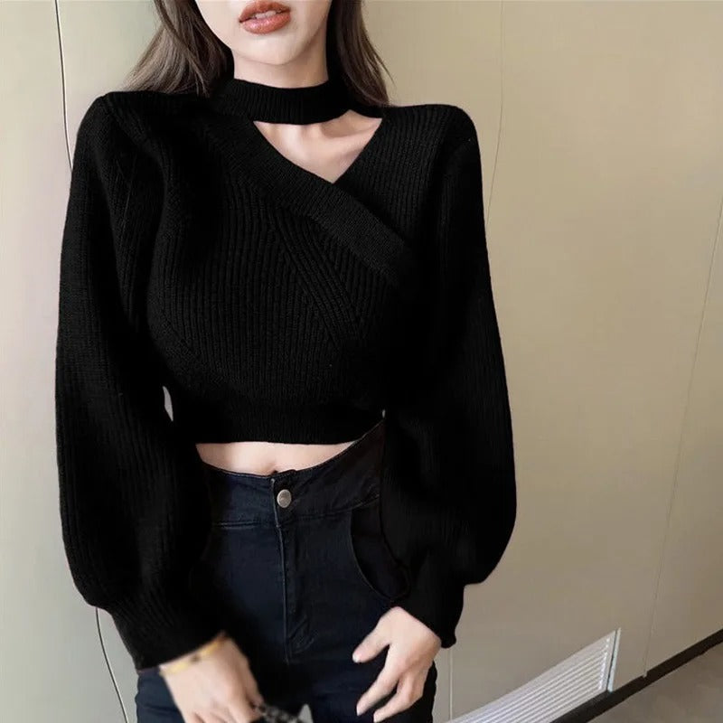 Stilla | Kort sweater damer med udskæring