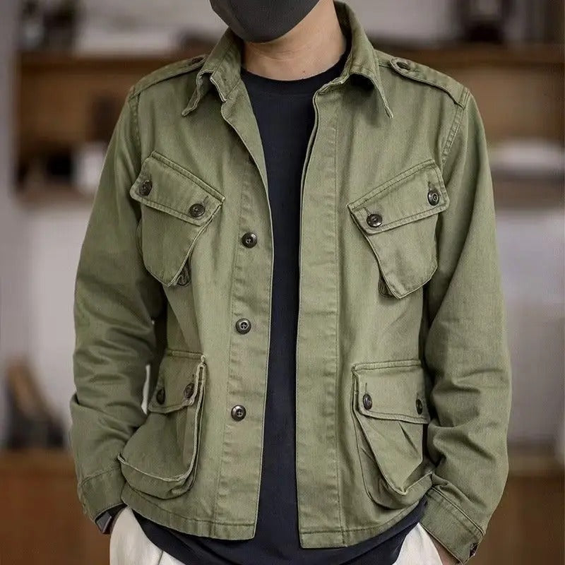 Skovae | Casual Multifunction Green Military Jacket til mænd