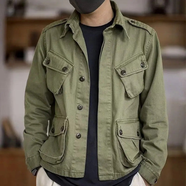 Skovae | Casual Multifunction Green Military Jacket til mænd
