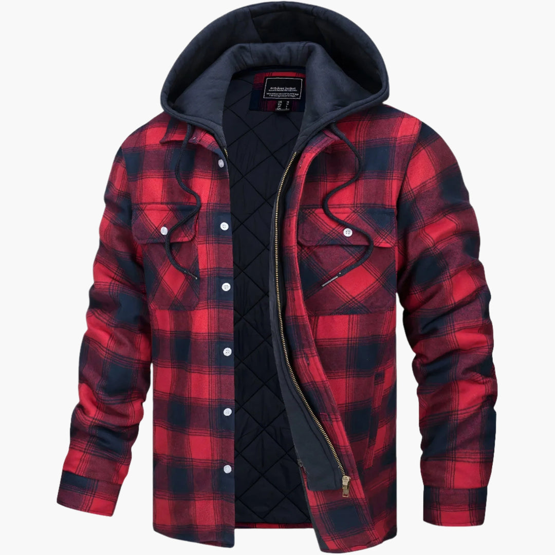 Stilla | Vinter Flanneljakke med Hætte - Fashionabel, Foret Fritidsfrakke til Efterår & Vinter