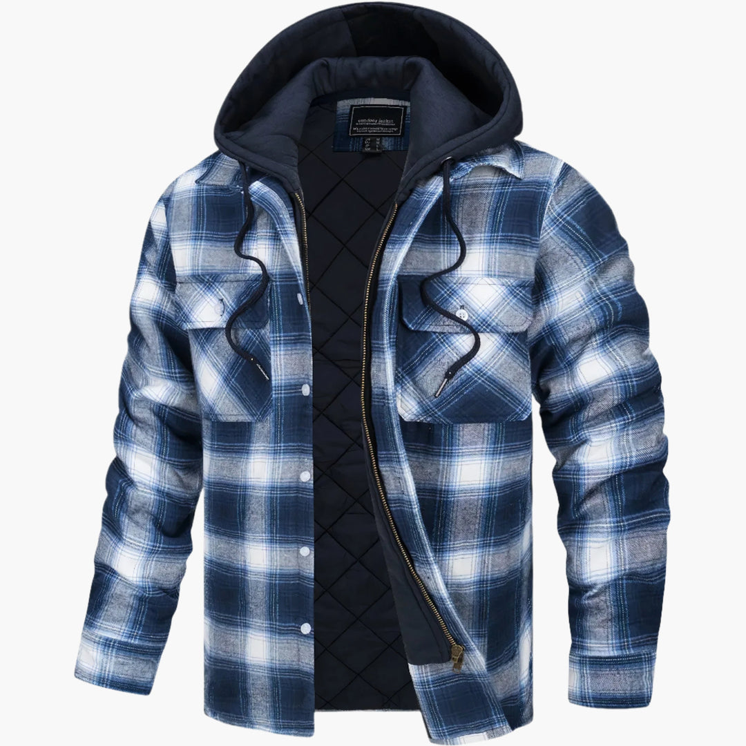 Stilla | Vinter Flanneljakke med Hætte - Fashionabel, Foret Fritidsfrakke til Efterår & Vinter