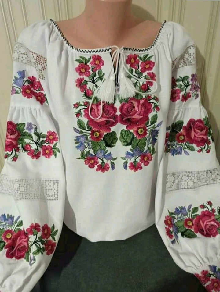 Stilla | Boho Blouse With Flower Print and Lantern Sleeves