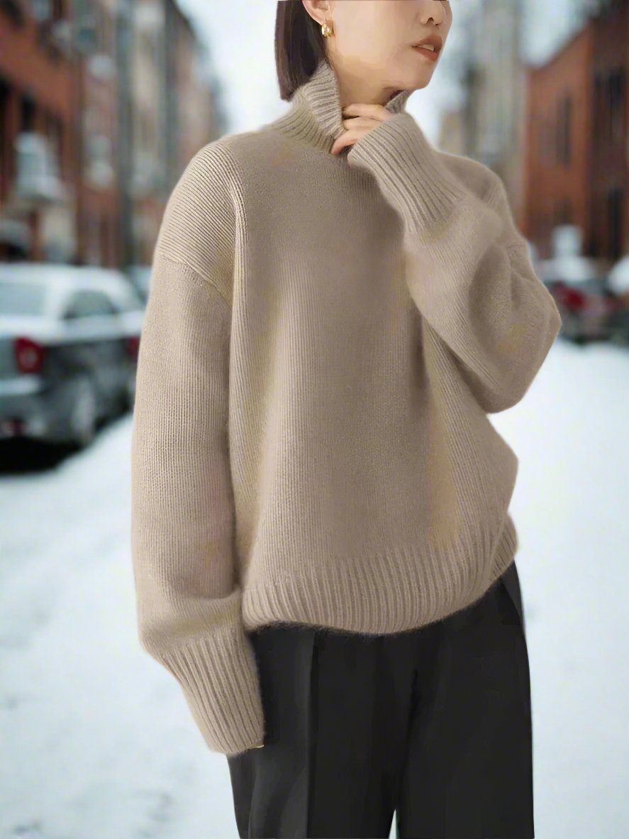 Stilla | Rullekrave sweater Blødt strikmateriale Oversized pasform Lange ærmer