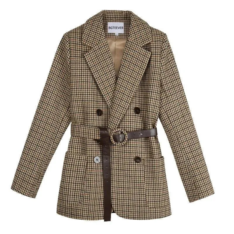 Stilla | Vintage Hahnentrittern Karo Blazer Damer - Vintage - Karo