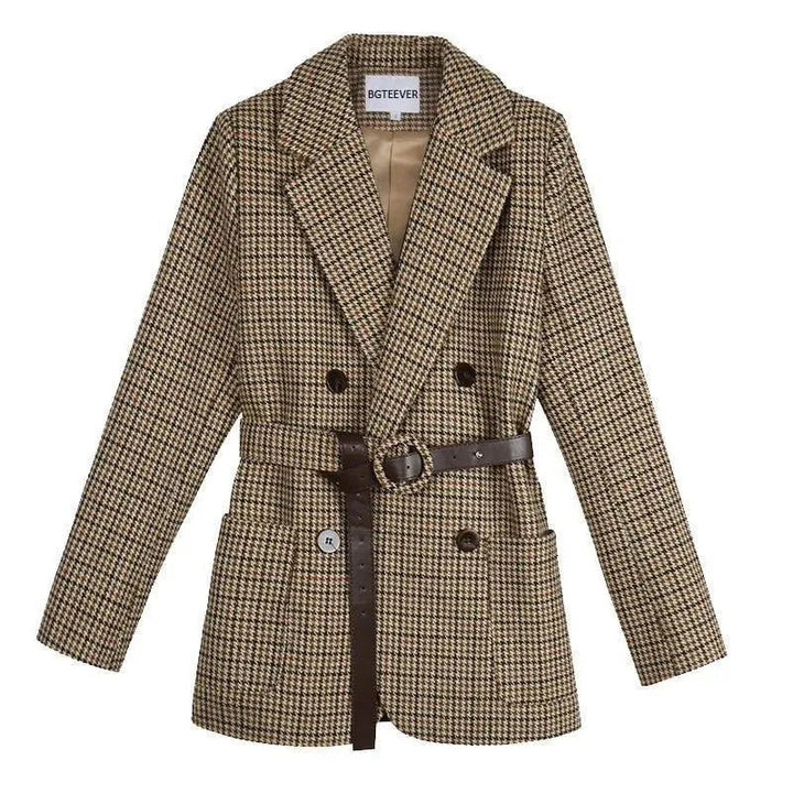 Stilla | Vintage Hahnentrittern Karo Blazer Damer - Vintage - Karo