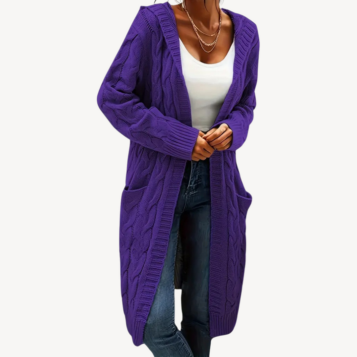 Stilla | Kabelstrik Hættecardigan