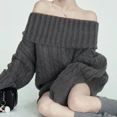 Stilla | Løs Sweater med Bare Skuldre til Damer