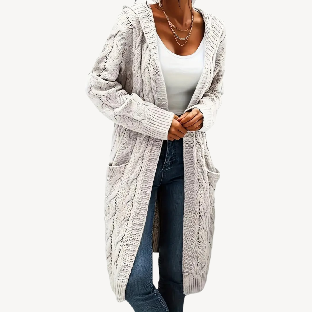 Stilla | Kabelstrik Hættecardigan