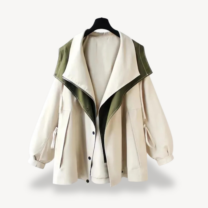 Stilla | Farveblok Trenchcoat til kvinder