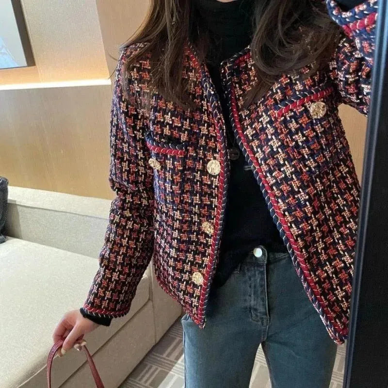 Stilla | Weben Plaid Tweed Jakke Dame