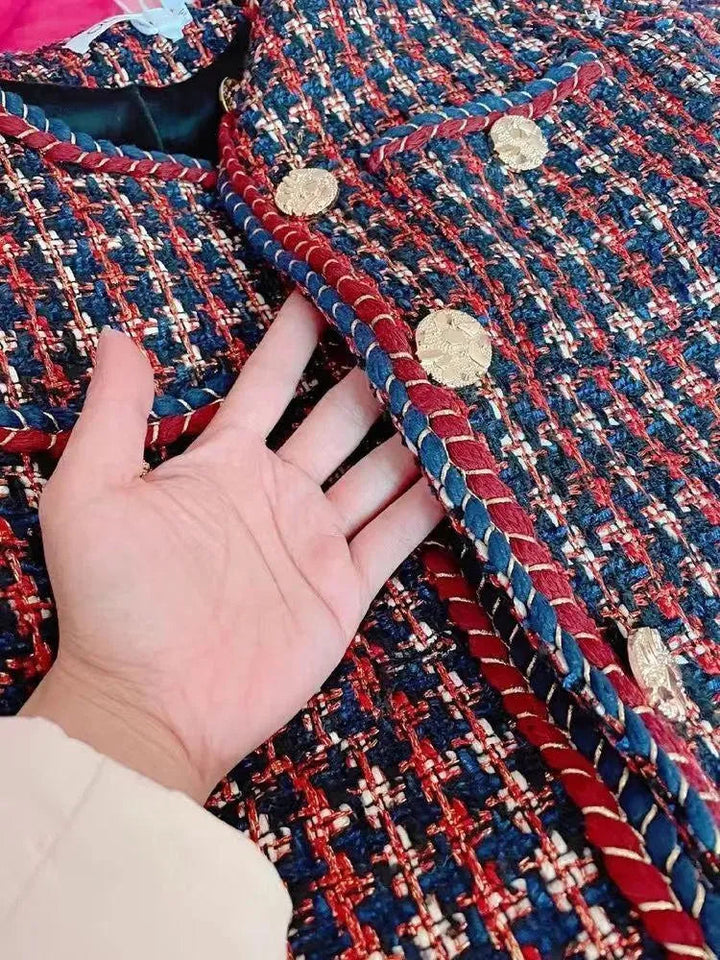 Stilla | Weben Plaid Tweed Jakke Dame