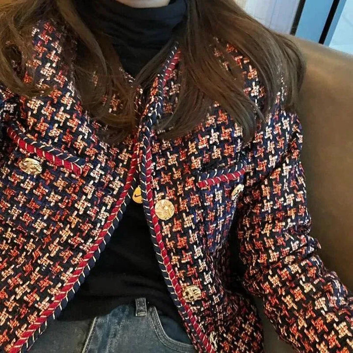 Stilla | Weben Plaid Tweed Jakke Dame