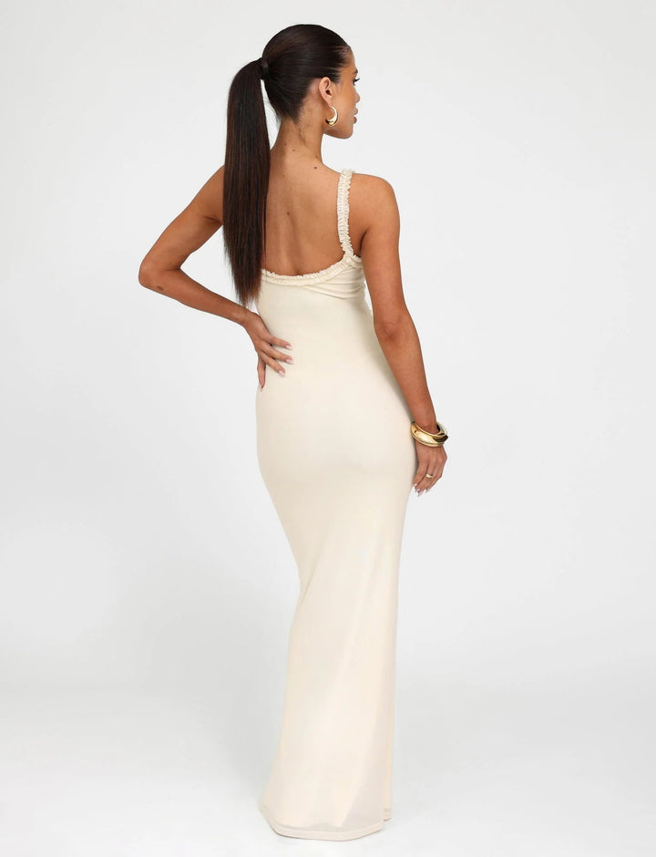 Stilla | Front Cutout Ruffle Detail Maxikjole