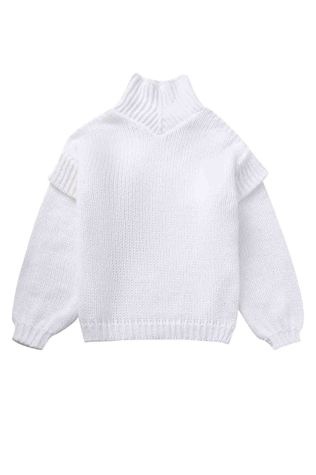 Stilla | Ensfarvet Pullover Med Lange Ærmer Og Pseudokrave