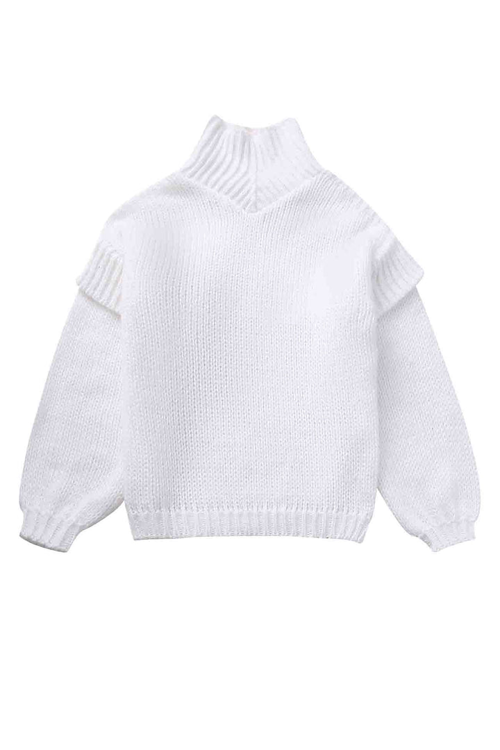 Stilla | Ensfarvet Pullover Med Lange Ærmer Og Pseudokrave