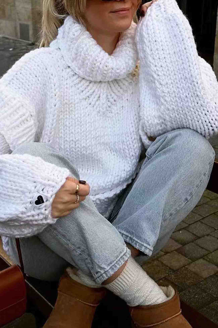 Stilla | Ensfarvet Pullover Med Lange Ærmer Og Pseudokrave