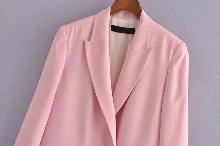 Stilla | Kvinder Rosa Dobbeltknappet Blazer Kvinder - Formelt-Erhvervsmæssigt - Ensfarvet-Nedtonet