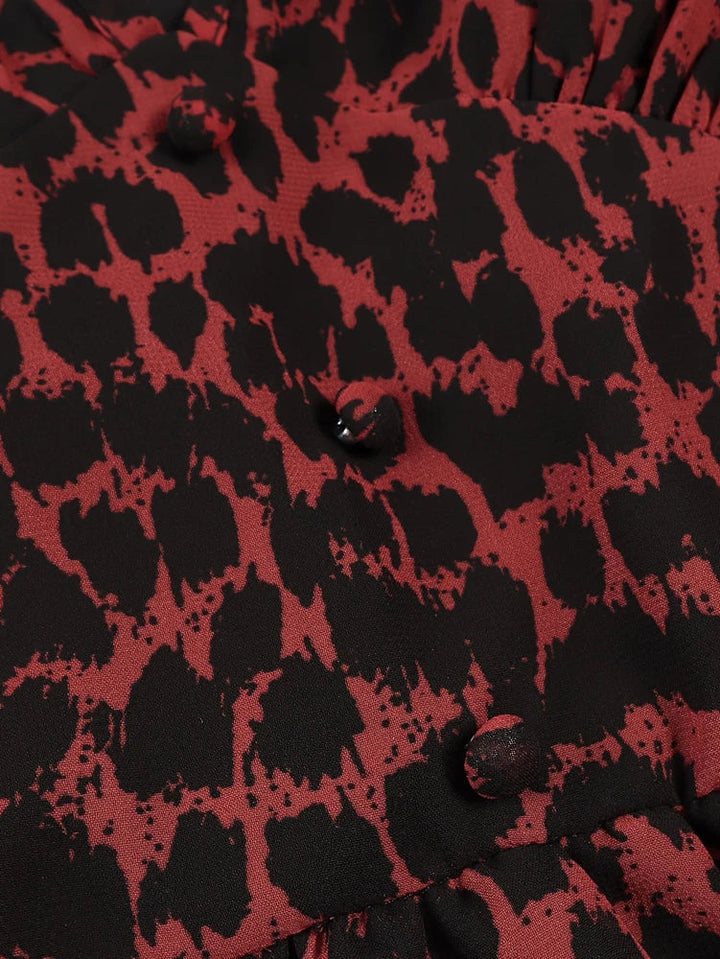 Stilla | Kvinders 2 5xl Mode Designer Chiffon Leopard Korte Kjoler (plus Størrelse)