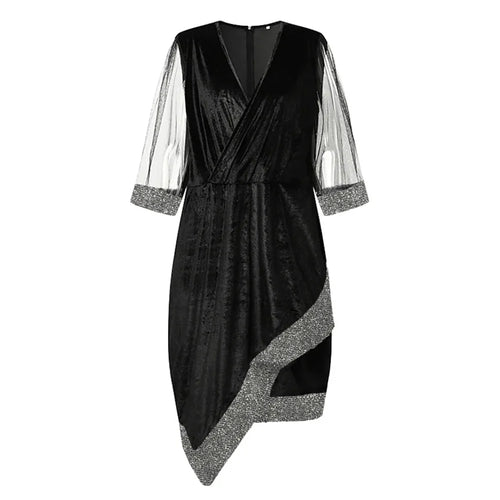 Stilla | Kvinders 2 5xl Mesh Ærme Mode Designer Midi Kjoler (plus Størrelse)