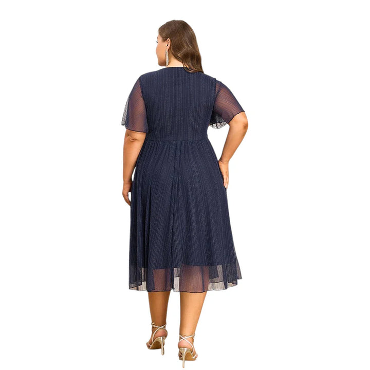 Stilla | Kvinders A-Line Fashion Designer 3 6xl Chiffon Midi Kjoler (plus Størrelse)