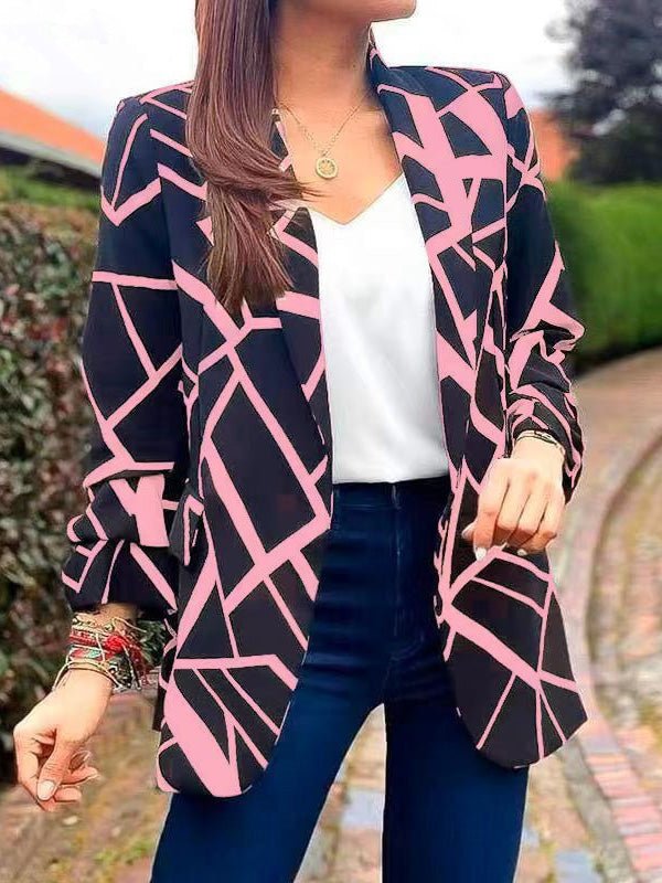 Stilla | Kvinders Blazere Mode Print Revers Lange Ærmer Blazere