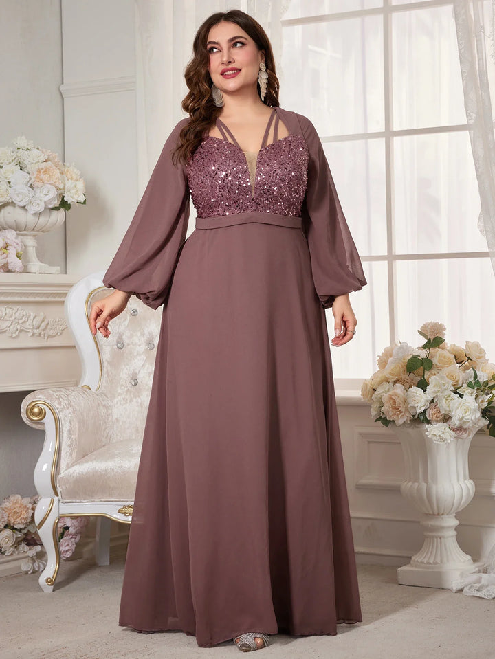 Stilla | Kvinders Chiffon Applikation 2 5xl Mode Designer Lange Kjoler (plus Størrelse)