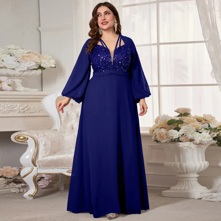 Stilla | Kvinders Chiffon Applikation 2 5xl Mode Designer Lange Kjoler (plus Størrelse)